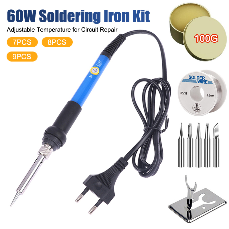 Diy Electronics Soldering Kit - Adjustable Temp 220V 60W Electric Soldering