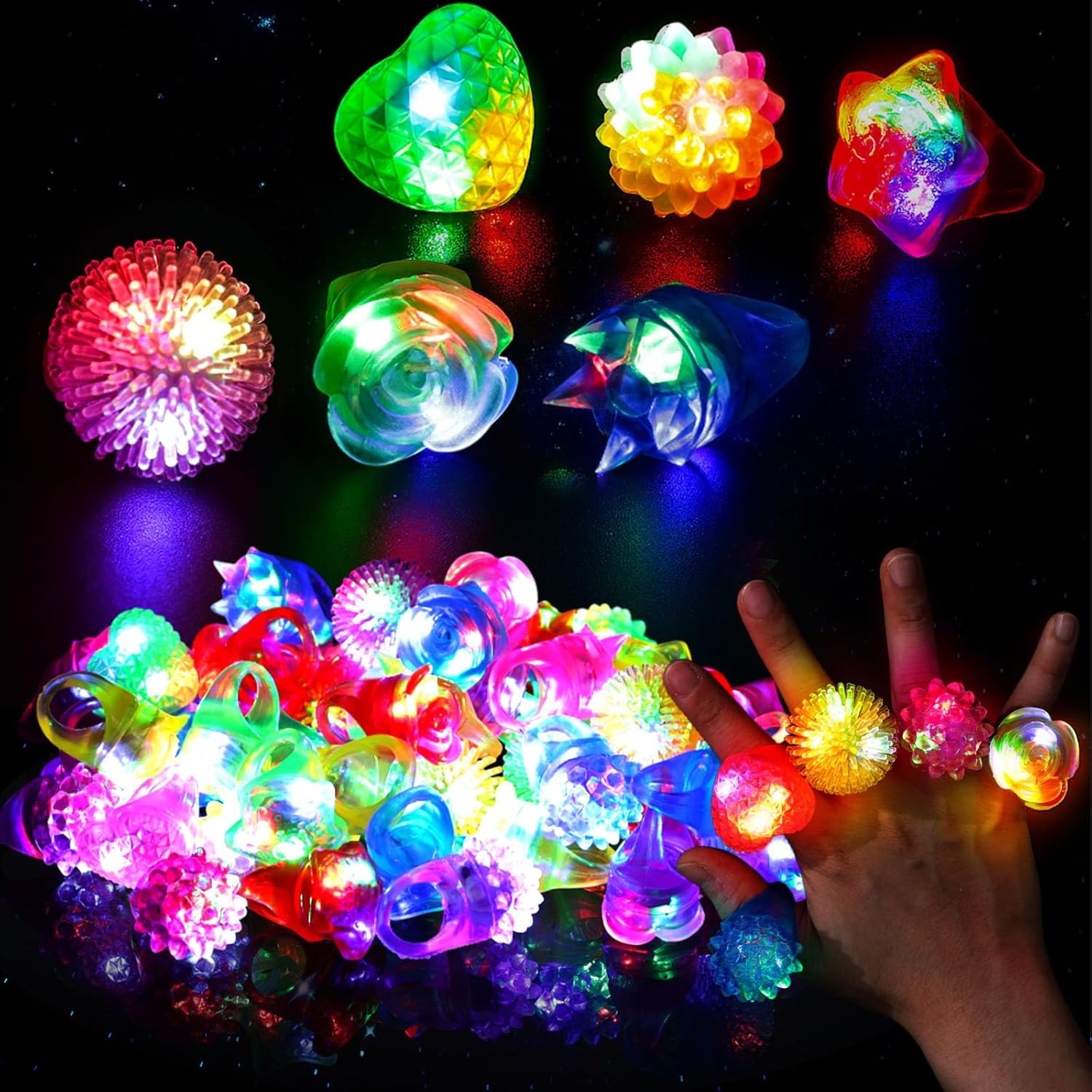 Diy Halloween Electronics - 10Pcs LED Light Up Jelly Rings