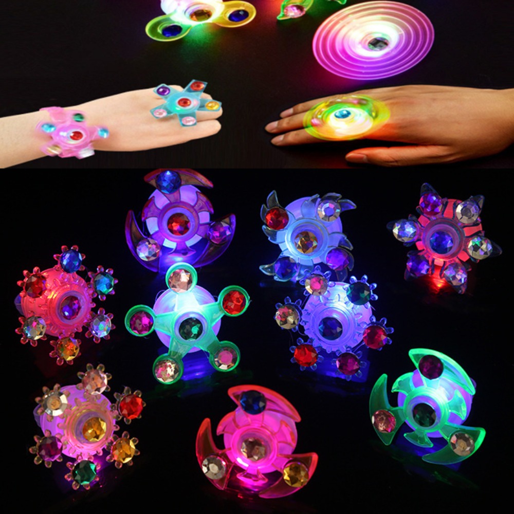 Diy Halloween Electronics - 10-30Pcs LED Luminous Ring Spinning Top