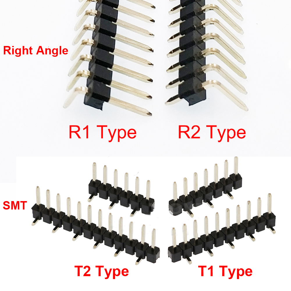 Male Female Header Pin - 100pcs 2.54mm Single Row Breakable 1X40P