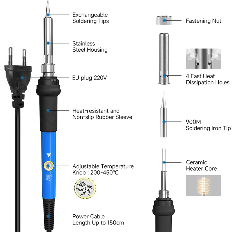 Adjustable Temp 220V 60W Elect - Diy Electronics Soldering Kit review and price