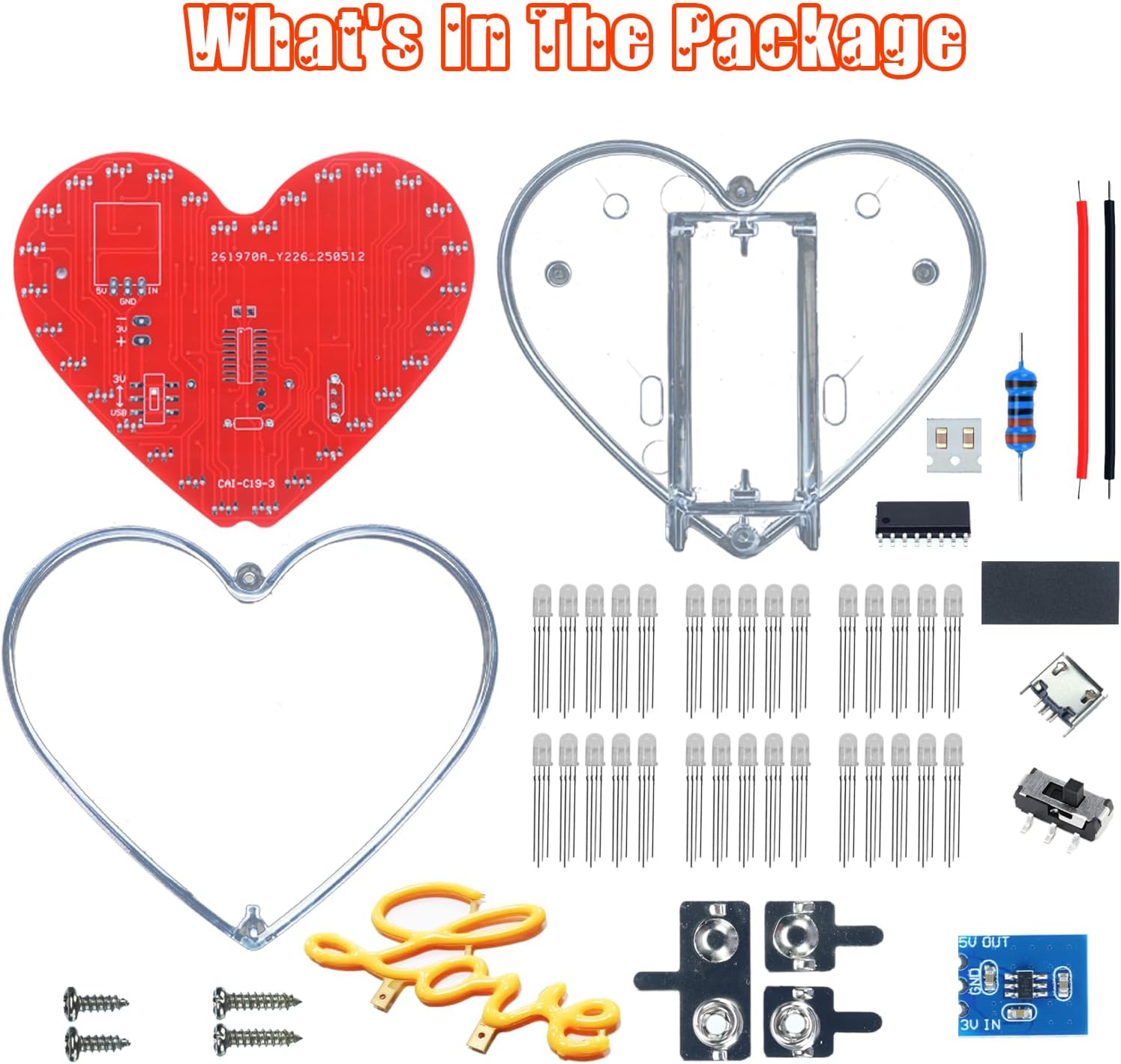 Heart Shaped LED Soldering Kit - Diy Electronics Filament review and price