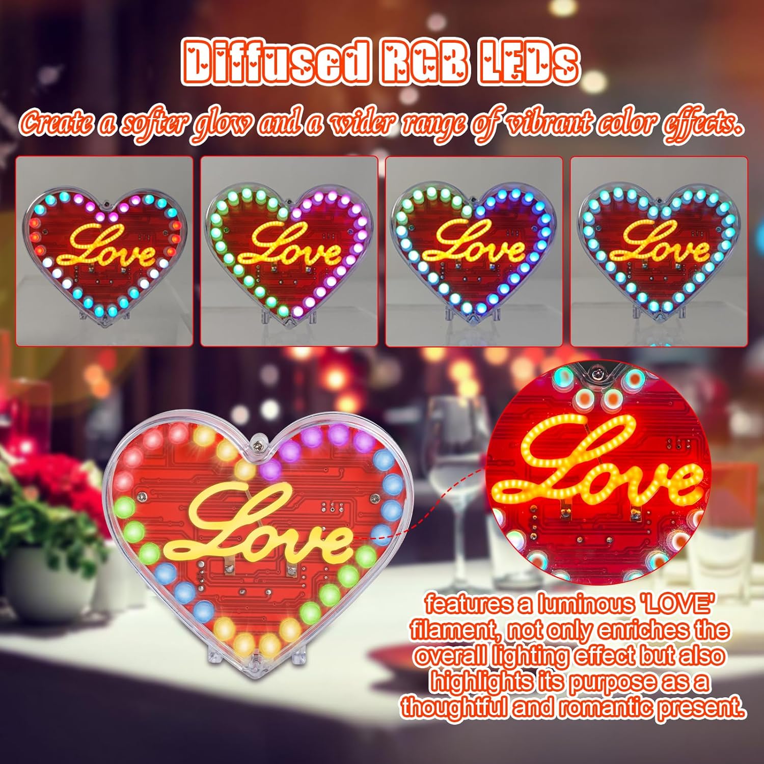 Heart Shaped LED Soldering Kit - Diy Electronics Filament review and price