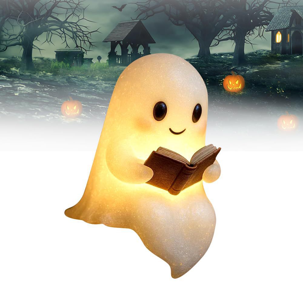 New Cute Ghost Reading Book La - Diy Halloween Electronics review and price