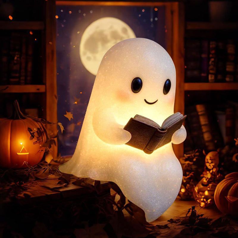 New Cute Ghost Reading Book La - Diy Halloween Electronics review and price