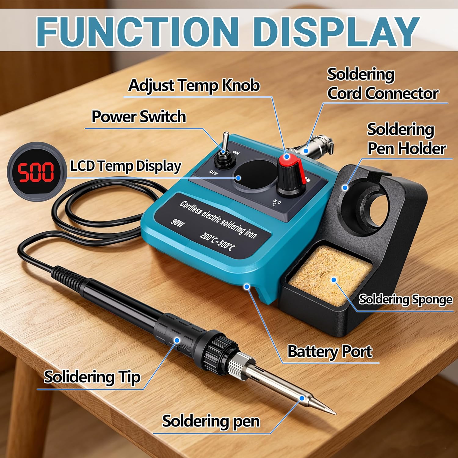 90W LED Digital Cordless Solde - Diy Electronics Soldering Kit review and price