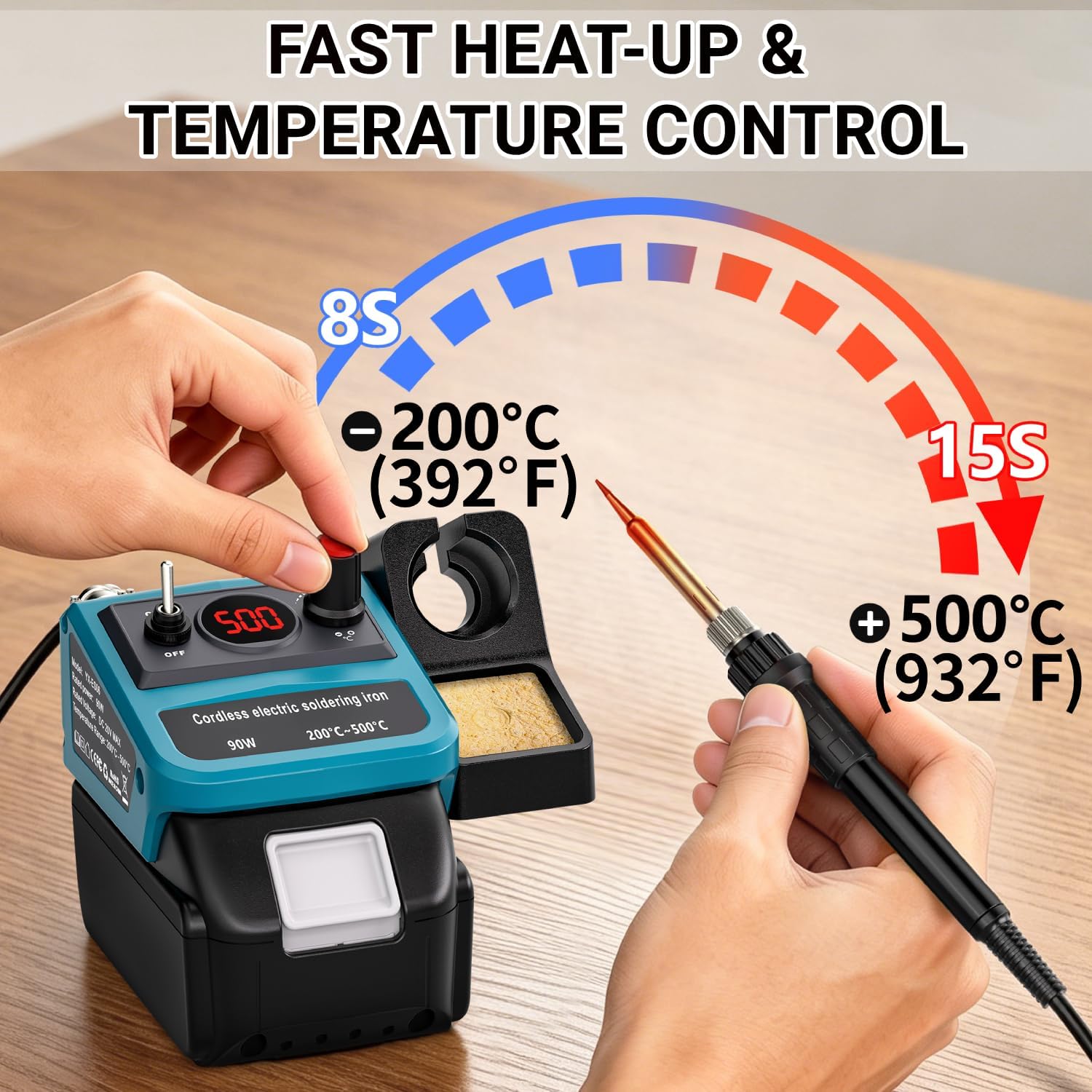 90W LED Digital Cordless Solde - Diy Electronics Soldering Kit review and price