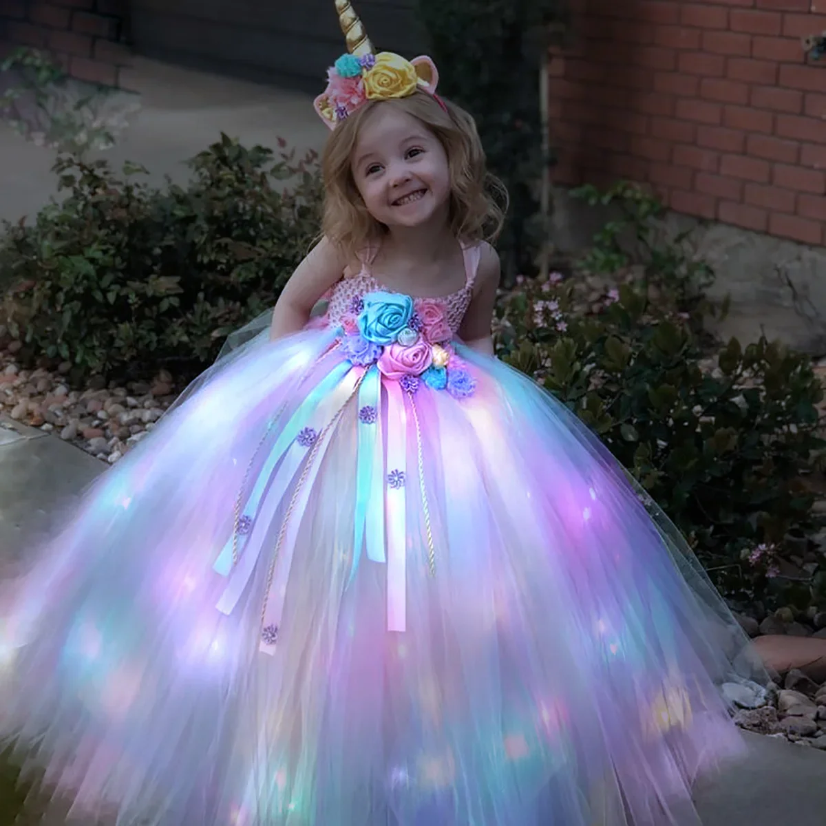 Gilrs Long LED Unicorn Tutu Dr - Diy Halloween Electronics review and price