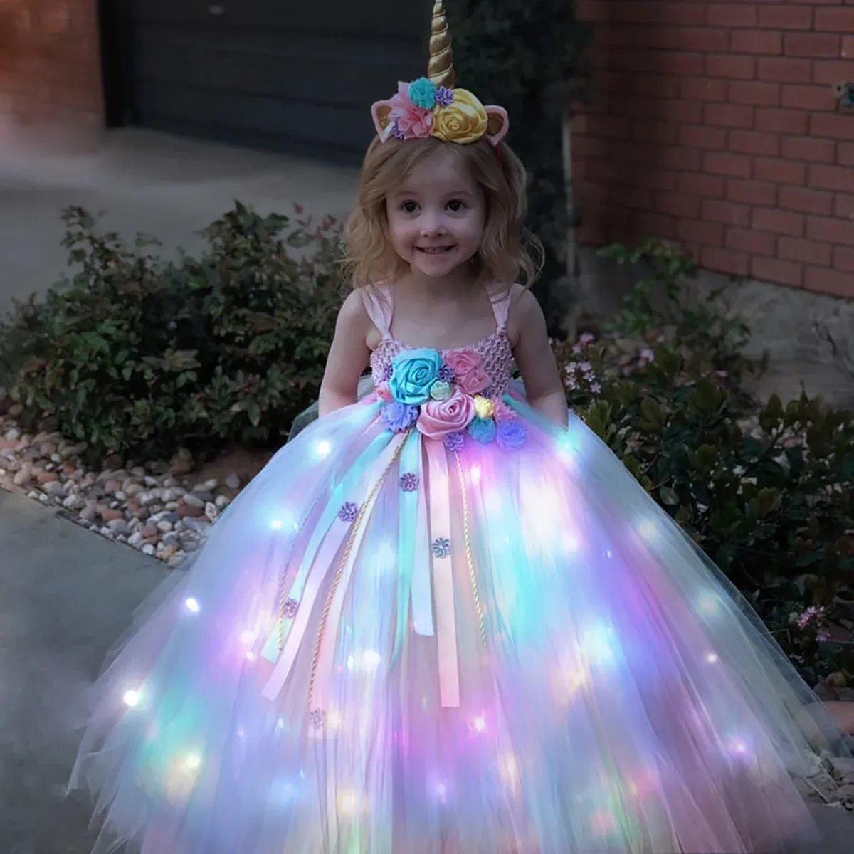 Gilrs Long LED Unicorn Tutu Dr - Diy Halloween Electronics review and price