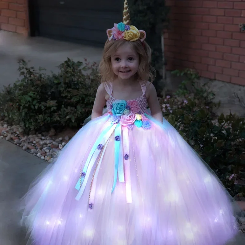 Gilrs Long LED Unicorn Tutu Dr - Diy Halloween Electronics review and price