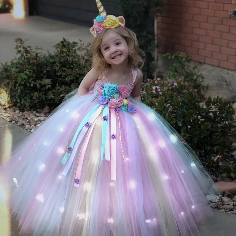 Gilrs Long LED Unicorn Tutu Dr - Diy Halloween Electronics review and price